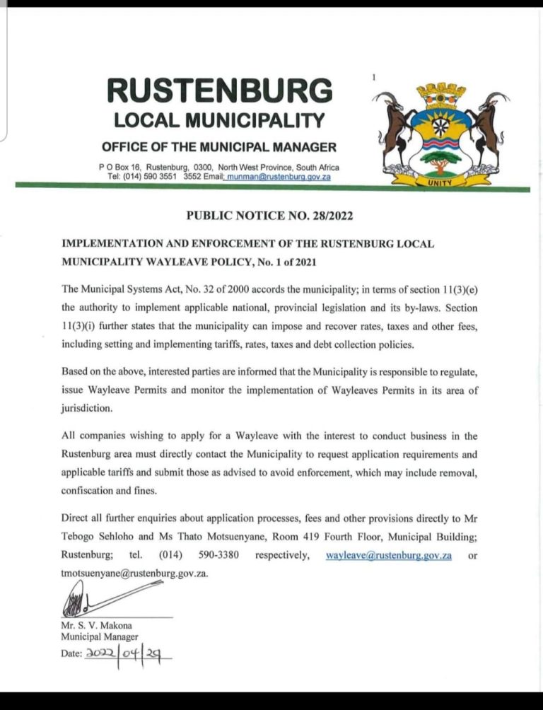 Implementation and Enforcement of the Rustenburg Local Municipality ...